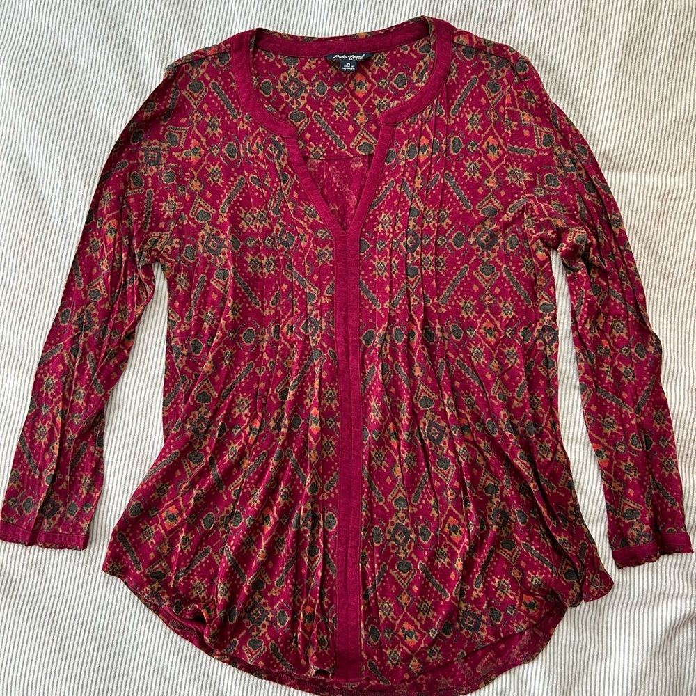 Women's Red Patterned Top